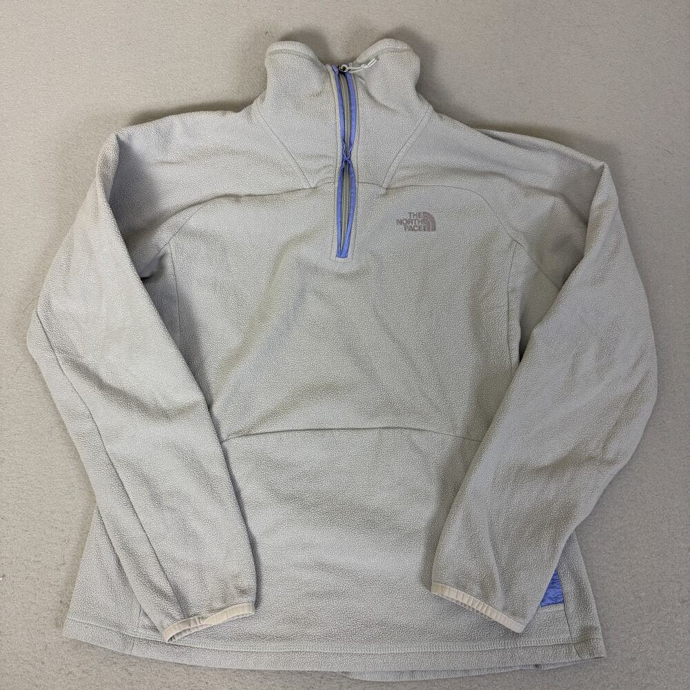 The North Face Womens Large 1/4 Zip Fleece Pullover Blue Lightweight